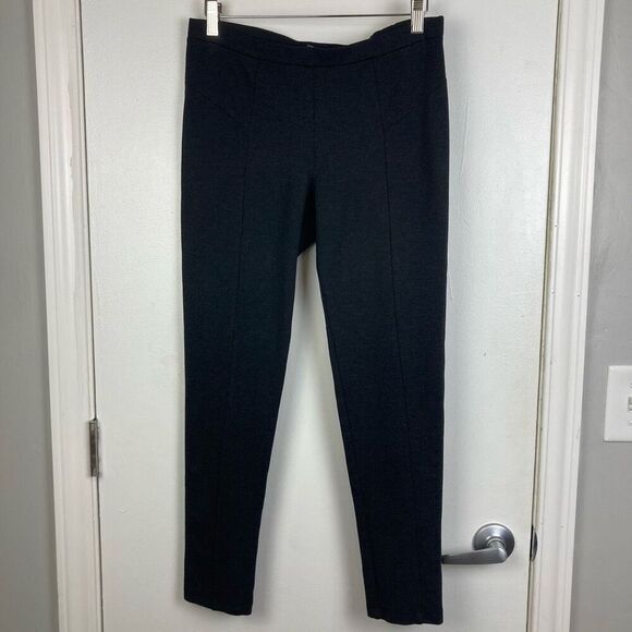 Theory Pull On Pants Charcoal Aurore Sabali Knit Mid Rise Stretch Leggings sz M - Picture 1 of 7